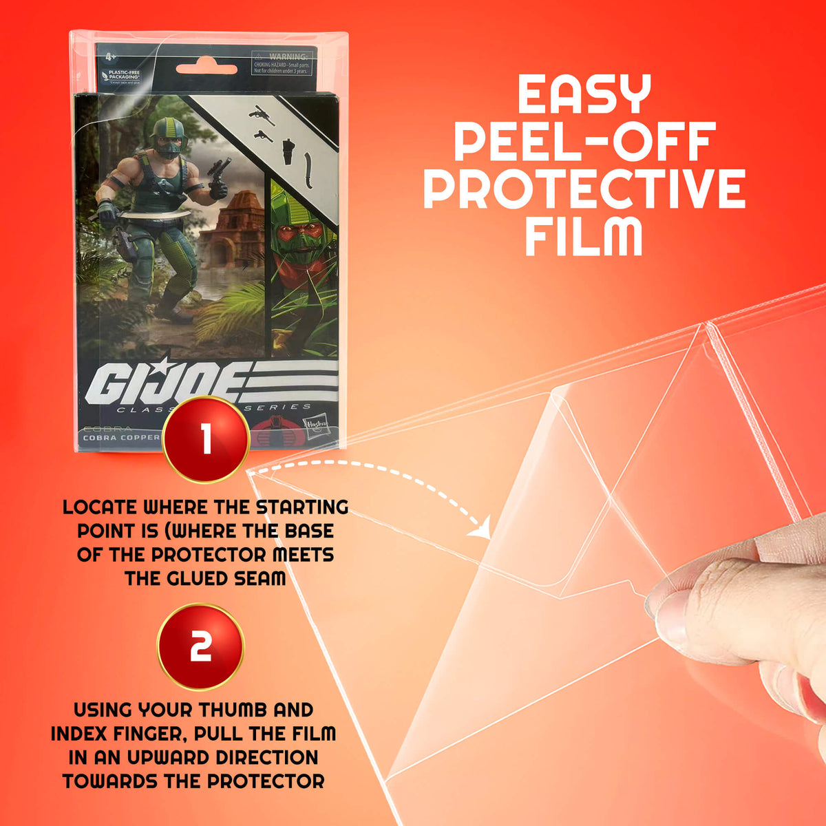 EVORETRO Boîtier de protection pour figurines GI Joe Classified - Pas de boîte avec fenêtre avec support, paquet de 10
