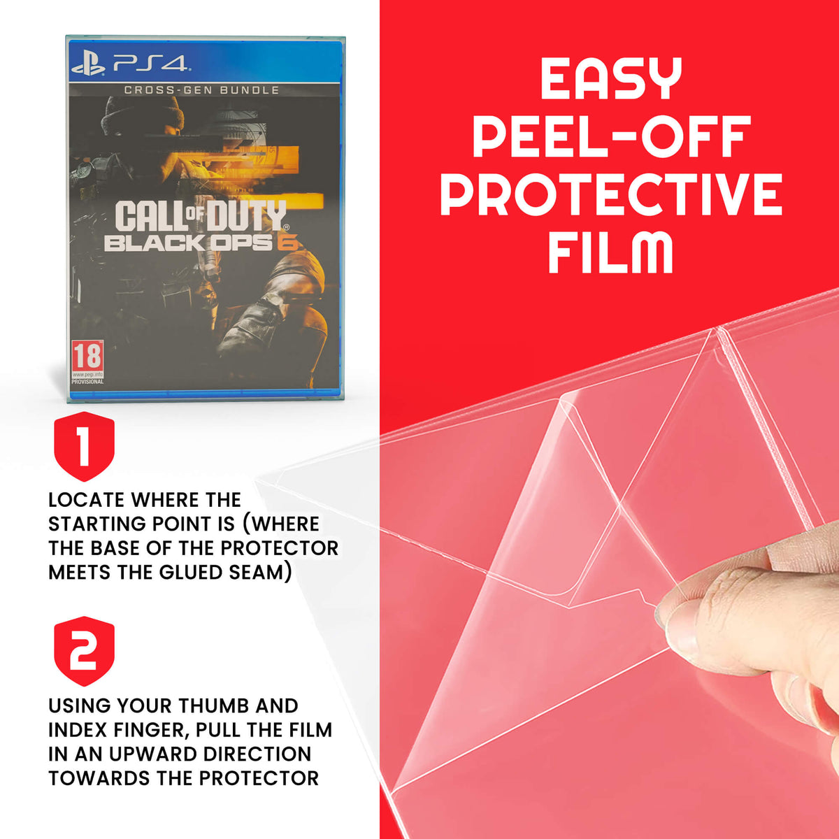 EVORETRO Display Case Protector for PS3/PS4 Steel Book Box PET Protector