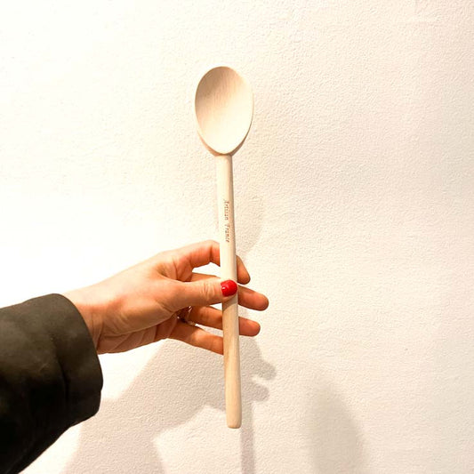 Cuillère de cuisson artisanale en hêtre – 100 % naturelle – Cuillère en bois non toxique – 30 cm