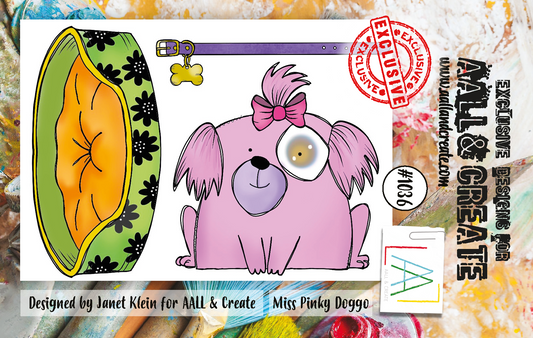 AALL and Create Lot de tampons A7 - 1036 - Miss Pinky Doggo