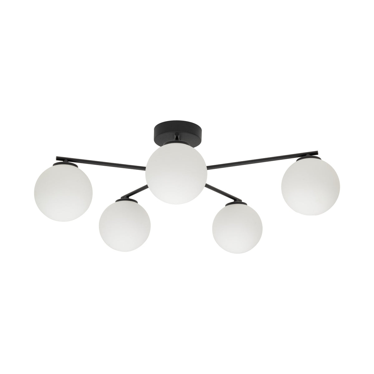 ELTON Black 5-Light Scandinavian Ceiling Light for Living Room, Bedroom & Hallway
