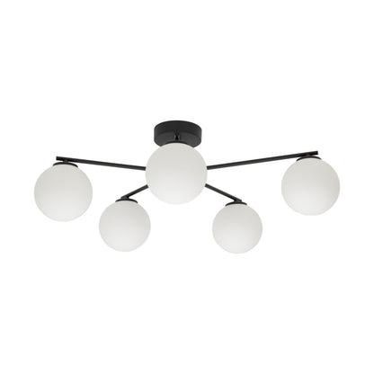 ELTON Black 5-Light Scandinavian Ceiling Light for Living Room, Bedroom & Hallway