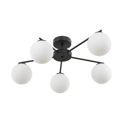 ELTON Black 5-Light Scandinavian Ceiling Light for Living Room, Bedroom & Hallway