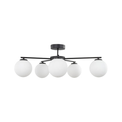 ELTON Black 5-Light Scandinavian Ceiling Light for Living Room, Bedroom & Hallway