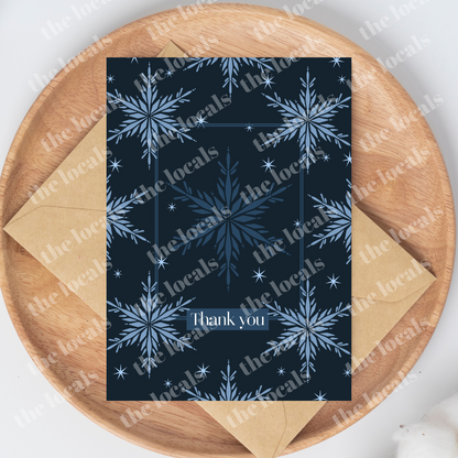 Carte de vœux Merci Flocon de Neige