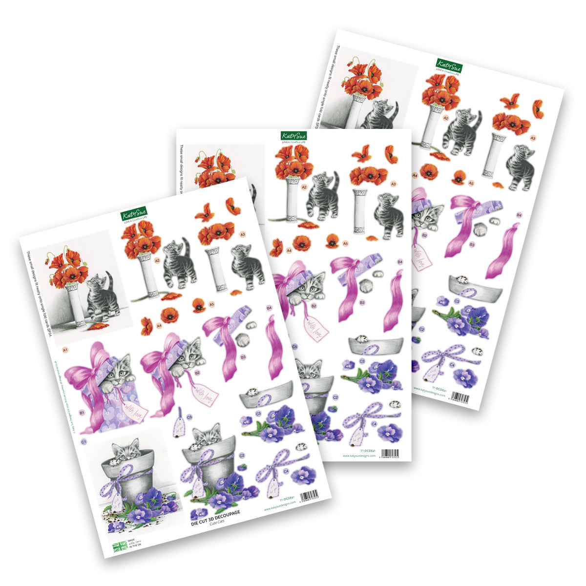 Décopatch prédécoupé – Adorables chats (lot de 3)