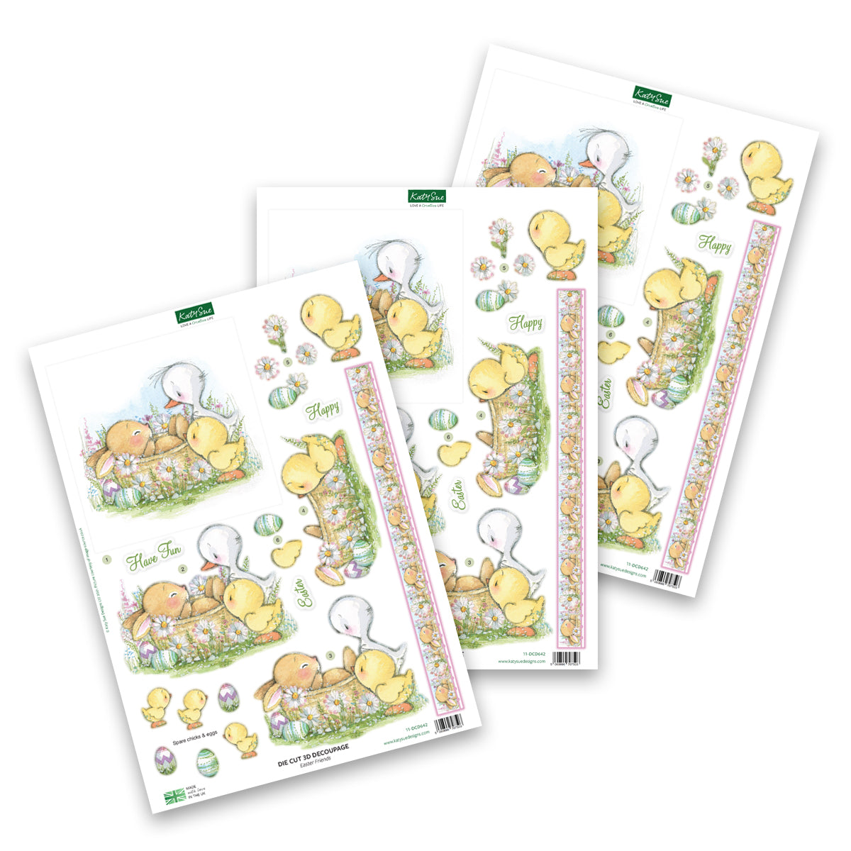 Découpage prédécoupé – Amis de Pâques (Lot de 3)