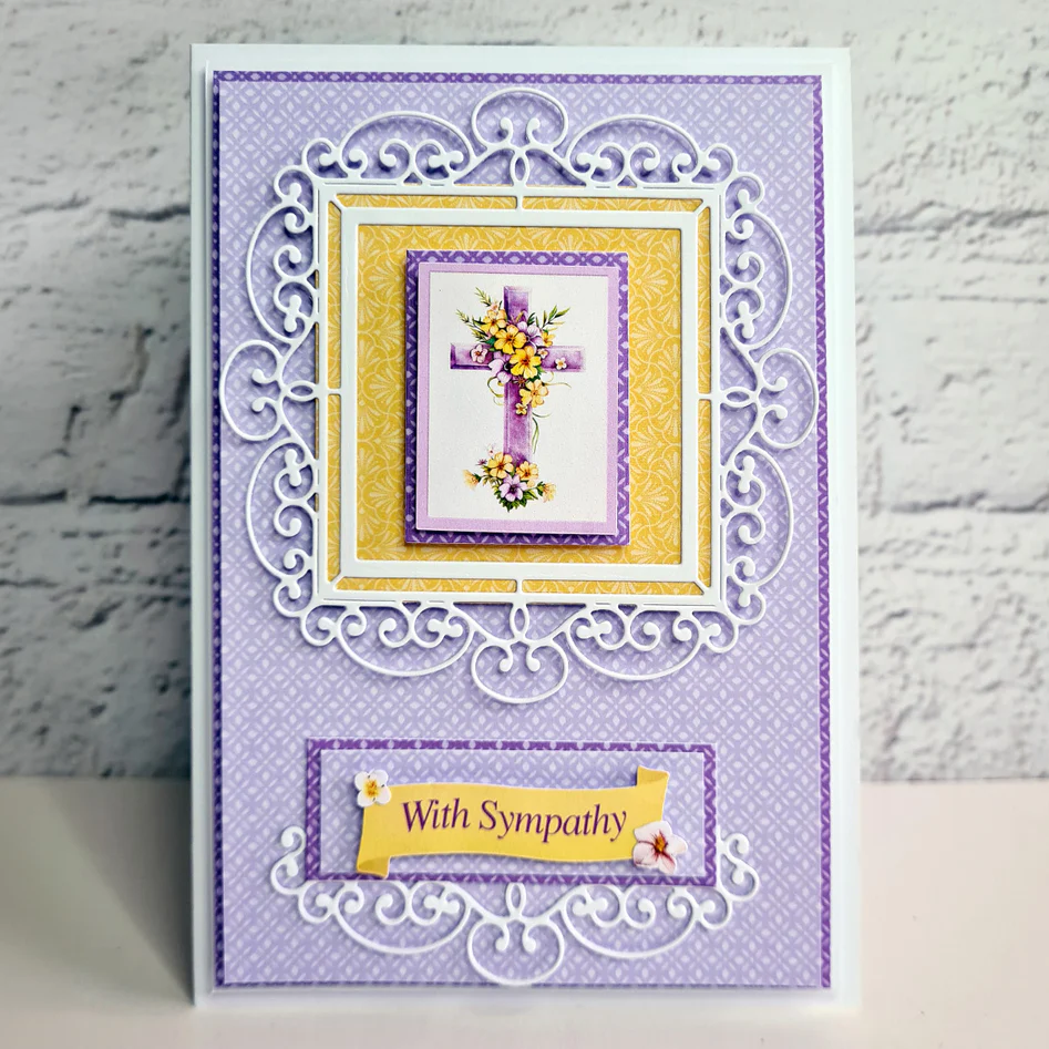 Die Cut Decoupage – Lilac Floral Cross (pack of 3)
