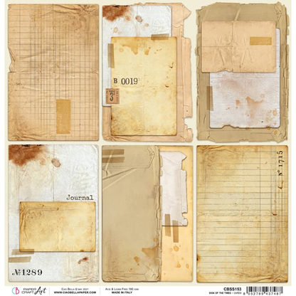 Ciao Bella Sign Of The Times Cards Paper Sheet 12"X12" 1 Sheet