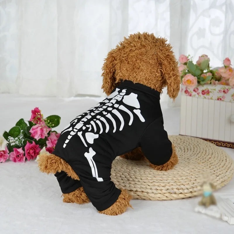 Pyjama-grenouillère Squelette pour chien | Pyjama d'Halloween pour animaux de compagnie