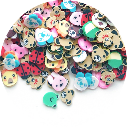 Mélange de tranches Fimo animaux mignons