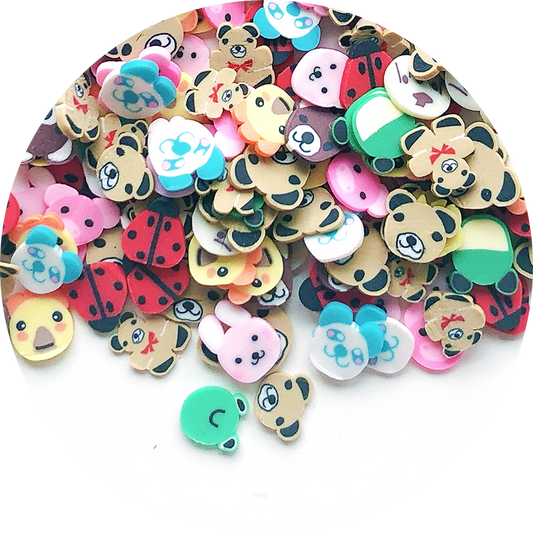 Mélange de tranches Fimo animaux mignons