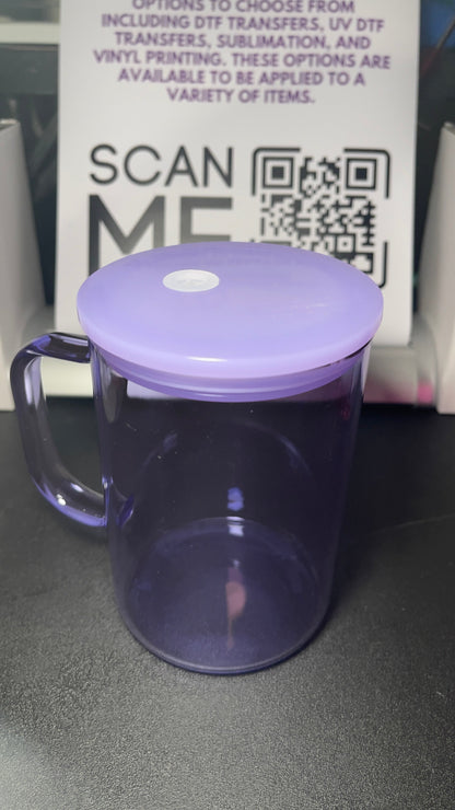 Blank Jelly Libby Glass Mug 10oz - Customizable with Vinyl & UV DTF