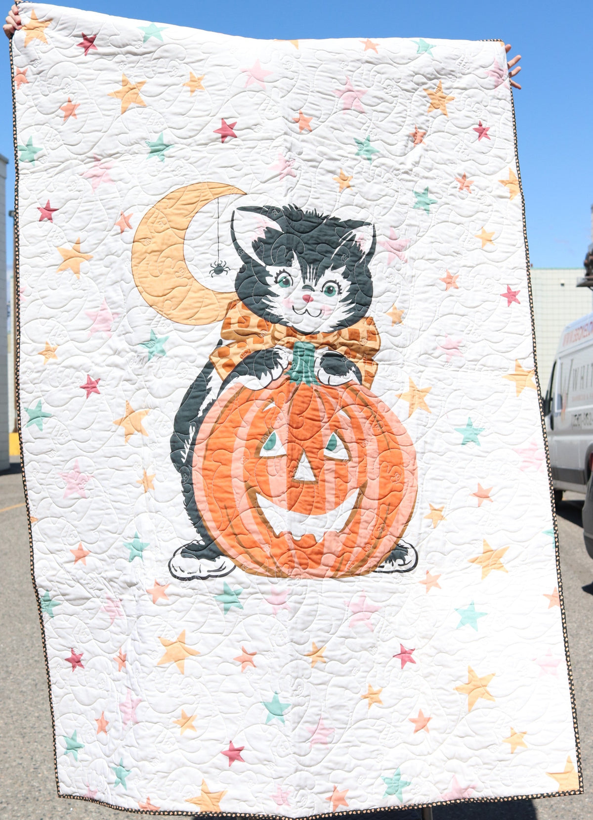 Store Sample- Twin Quilt- Cat & Pumpkin Panel