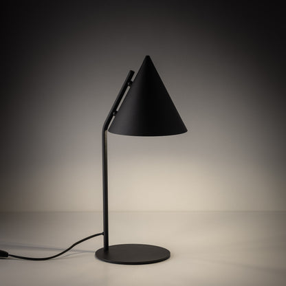 CONO Black Modern Minimalist Table Lamp for Bedroom & Nightstand