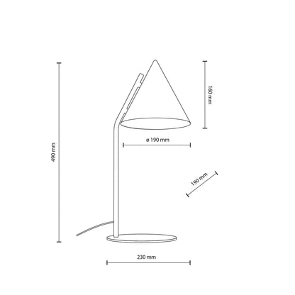 CONO Black Modern Minimalist Table Lamp for Bedroom & Nightstand