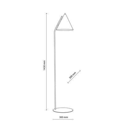 CONO Black Modern Minimalist Floor Lamp for Living Room & Reading Nook (Clearance)