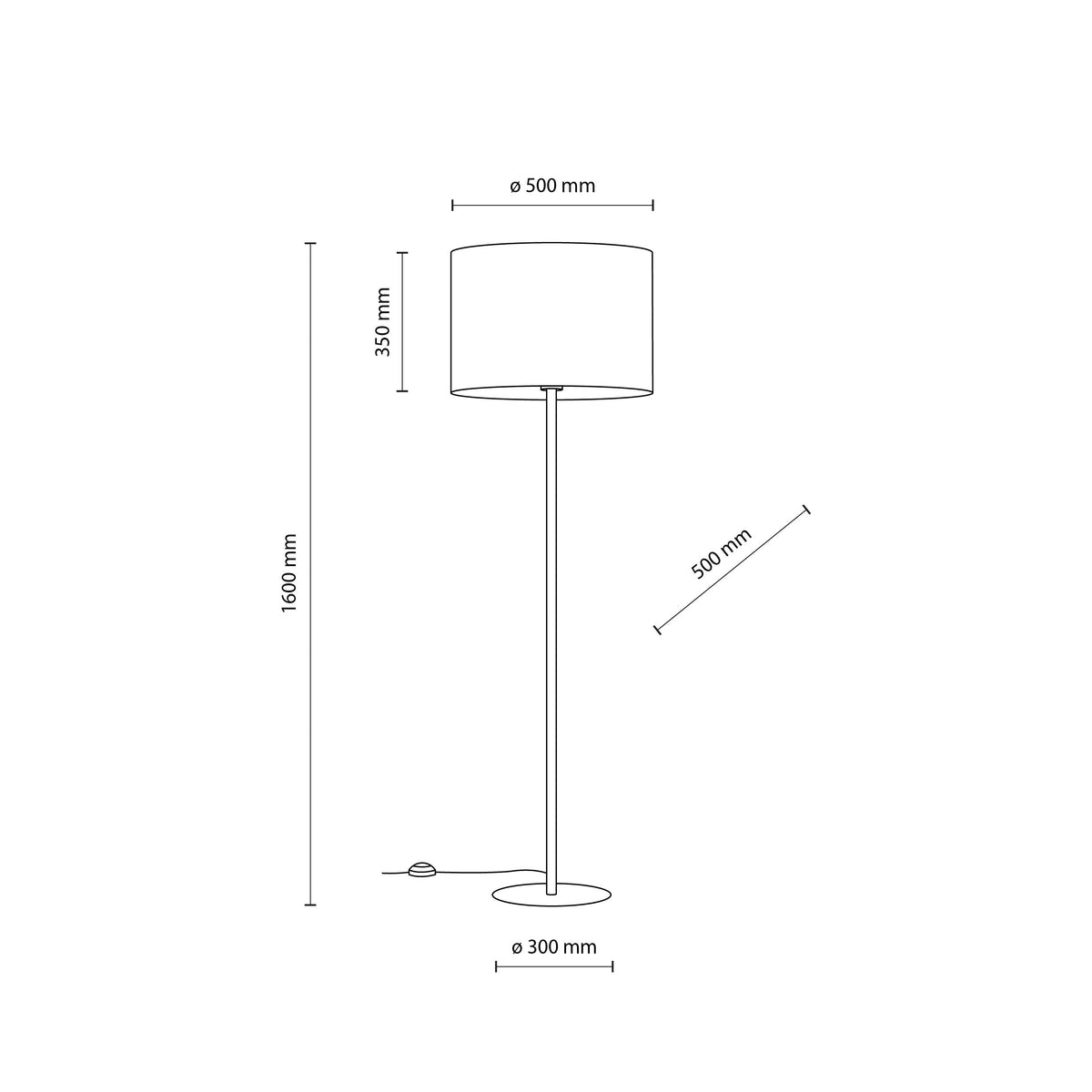 Lampadaire moderne marron UMBERTO
