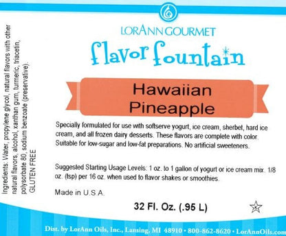 Hawaiian Pineapple Flavor - 4 oz. - 32 oz. - Ice Cream and Beverage Flavors - LorAnn Oils - Canadian Distribution - Ships Free Within Canada on Orders Above CAD $199