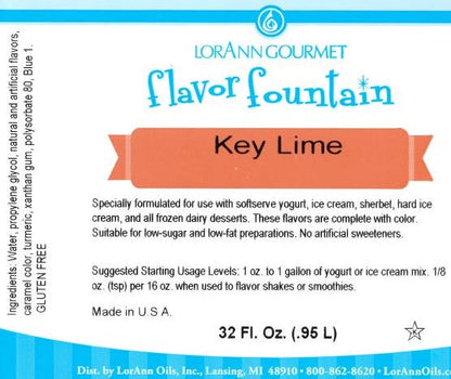 Arôme Clé de Citron Vert - 4 oz. - 32 oz. - Arômes pour crème glacée et boissons - LorAnn Oils - Distribution canadienne - Livraison gratuite au Canada pour les commandes de plus de 199 CAD