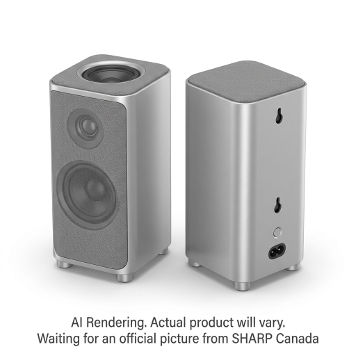 Sharp HT-SPR52021-SL 2.0.2 Wireless Rear Surround Speakers – 200W Peak Power, Satin Silver