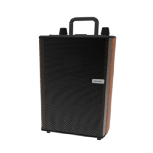 Sharp CBOX-TRB10MBO 3-Way Portable Trolley Speaker – 10" Woofer & 2 Wireless Mics