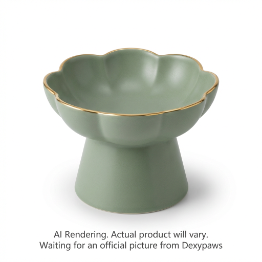 Sage Green Elevated Ceramic Cat Bowl
