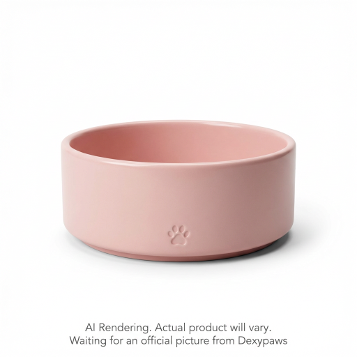 Blush Pink Ceramic Dog Bowl - 6.3 inches