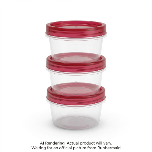 Boîtes de conservation alimentaire Rubbermaid TakeAlongs Twist & Seal de 0,5 L, Rubis, paquet de 3