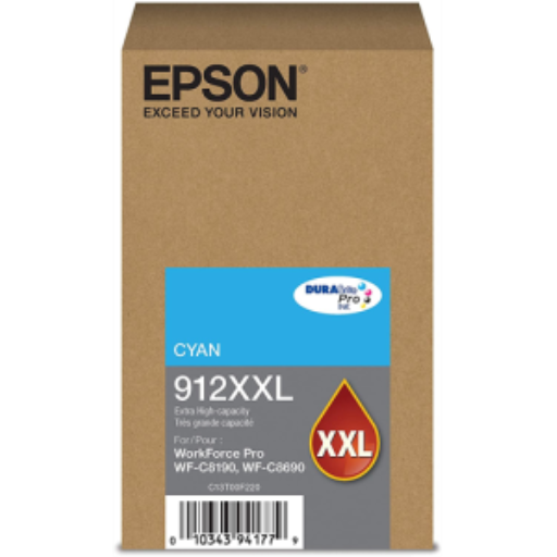 T912XXL220 Cartouche d'encre cyan originale très haute capacité Epson T912