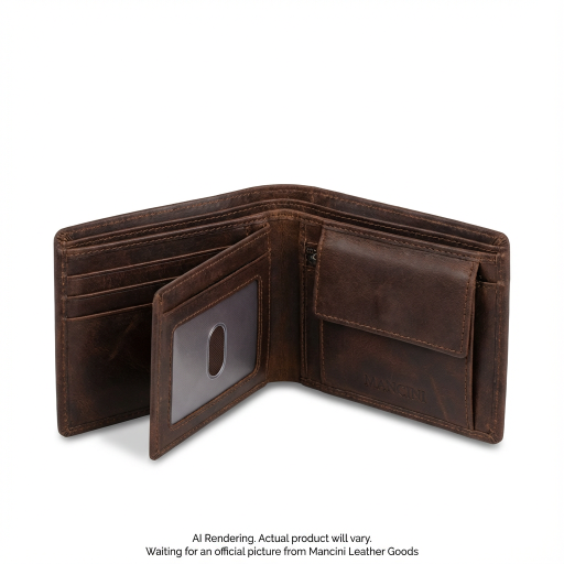 Buffalo RFID Secure Center Wing Wallet with Coin Pocket