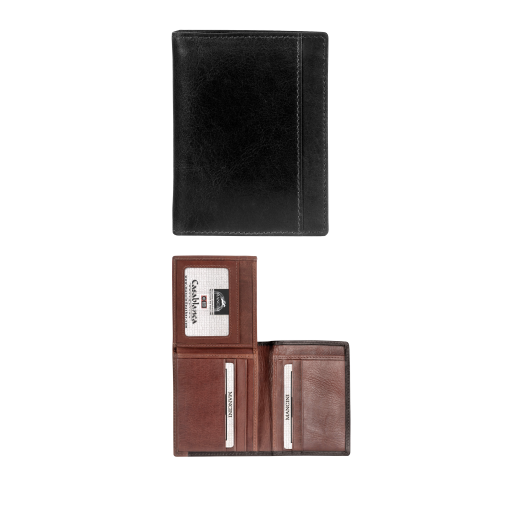 Men?s Unique Vertical Wing Wallet Black