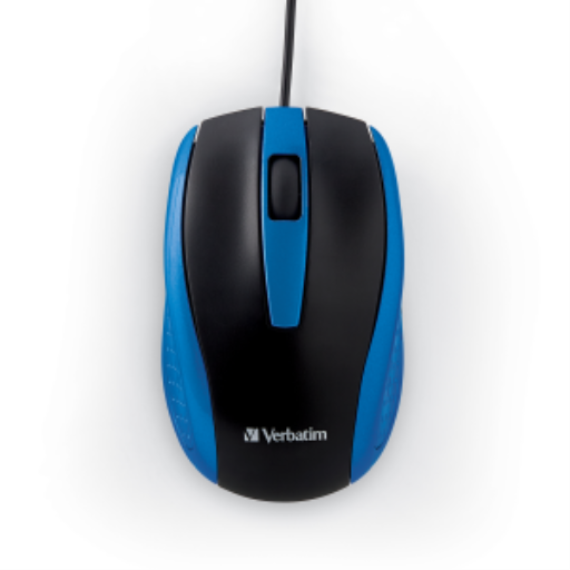 Souris optique filaire Verbatim Bravo - Bleue