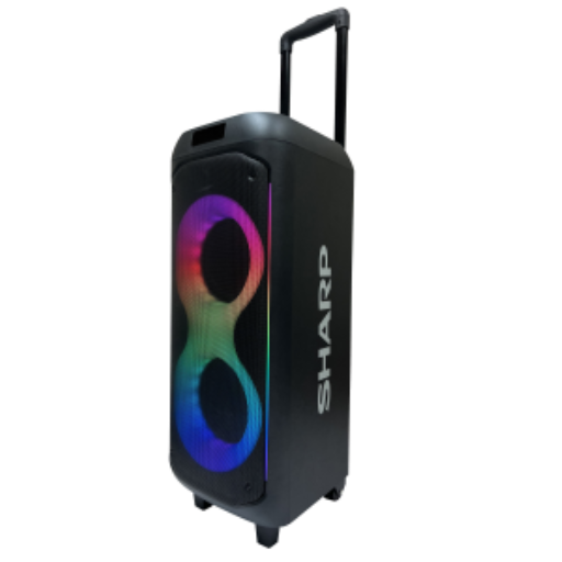 Sharp PS-935 Portable Party Speaker – 50W RMS, 15-Hour Battery, Bluetooth 5.2 & Karaoke