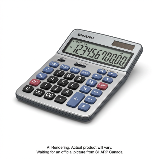 SHARP Canada EL782CS 12-digit Semi-Desktop Calculator – Professional Tilt Display with Tax & Change Calculation