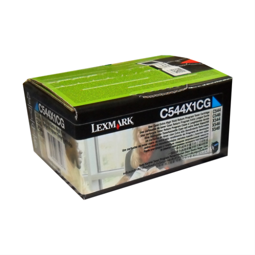 Cartouche de toner cyan pour programme de retour Lexmark C/X544, 546, X548 4K