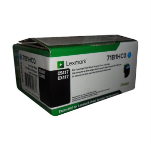 Lexmark CS/CX417, 517 Cyan Return Programme 3.5K Toner Cartridge Part no.: 71B1HC0