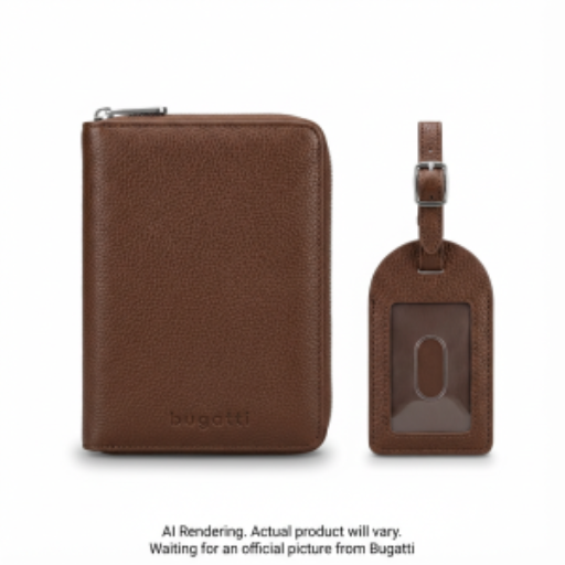 Bugatti Gift Giving Passport Holder + Luggage Tag Pu