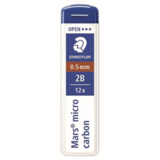 Mine Mars micrographite 0,5 mm 2B 12 pièces