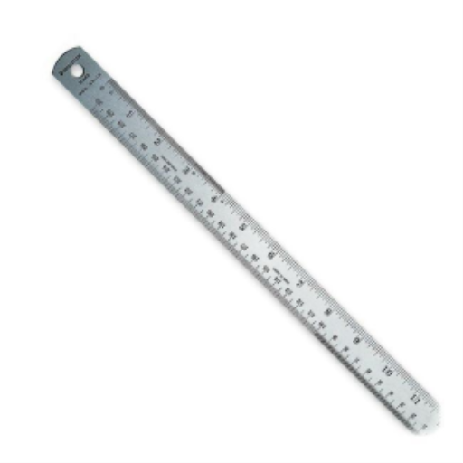 Ruler s.steel 24'' cork back