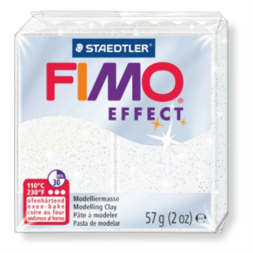Modelling Clay Fimo Effect White Glitter 57g (2 oz)