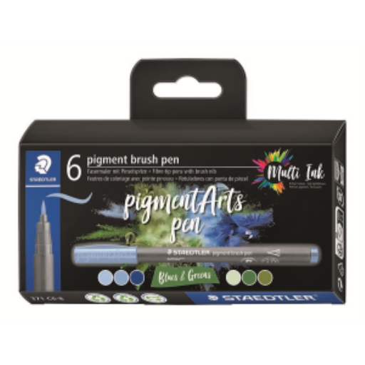Pigment Brush Pen Basic Colour 6Pcs