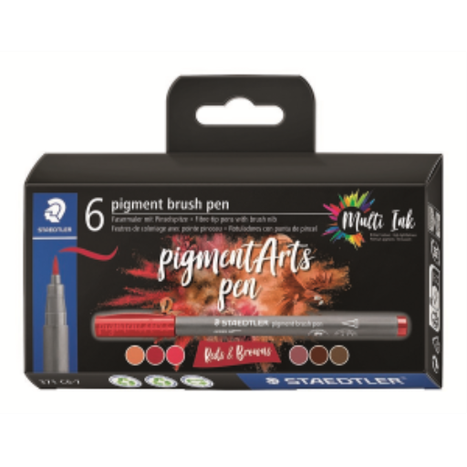 Pigment Brush Pen Reds&Browns 6Pcs