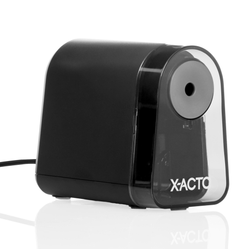 X-ACTO Pencil Sharpener, Mighty Mite Electric Pencil Sharpener, With Pencil Saver, SafeStart Motor, Black, 1 Count