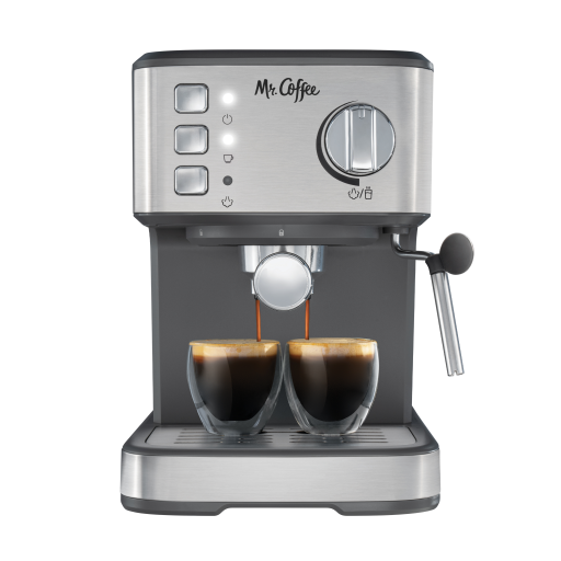Machine à expresso compacte Mr. Coffee, machine à expresso avec buse vapeur, machine à expresso automatique avec pompe de 15 bars