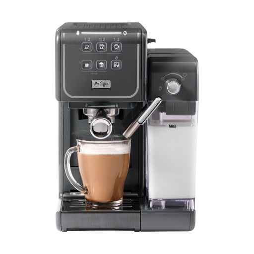 M. Coffee? Machine à expresso et cappuccino One-Touch CoffeeHouse+ - Pompe italienne 19 bars, Gris