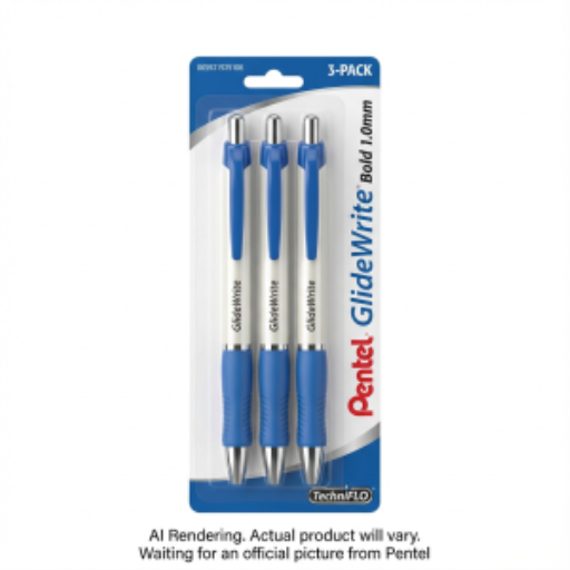 GlideWrite Ballpoint Pen with TechnIFlo Ink, (1.0mm) Bold Point, Blue Ink, 3PC Pack