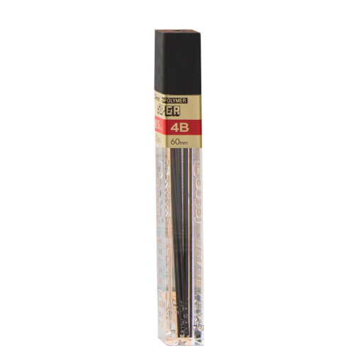 Super Hi-Polymer Lead Refill (0.5mm), 4B, 12 Leads per Tube
