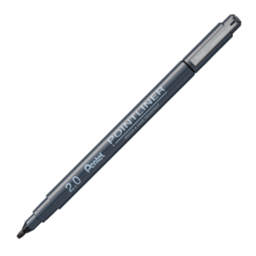 Pentel Arts Pointliner Calligraphy Pen, 2.0mm, Black Ink