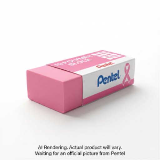 Hi-Polymer Pink Eraser Large, Open Stock Display, 12PCS